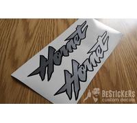 2 adesivi scritte argento per serbatoio Honda Hornet CB 600F 1998 1999 2000