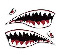 2 adesivi Shark squalo bocca occhi auto moto casco tuning design resistente alle intemperie