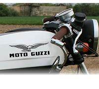 2 Adesivi Stickers da Serbatoio Worldcustom compatibili con Moto Guzzi (NERO OPACO)