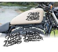2 Adesivi Stickers Worldcustom compatibili con Harley Davidson da serbatoio (ARGENTO SILVER)