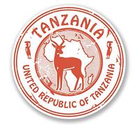 2 adesivi Tanzania per auto, per iPad, computer portatile, bagaglio da viaggio, carta della bandiera # 4252