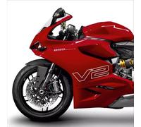 2 adesivi V2 bordo esterno bianco compatibili DUCATI Panigale 899 - A11