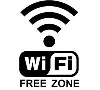2 Adesivi Wi Fi Free Zone Personalizzabile Nero 2 Pezzi