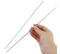 2 aghi da cucito lunghi 12 pollici, aghi da cucito con grande occhiello professionale, facile da infilare, spessore 3 mm, per la casa, in pelle, per il fai da te