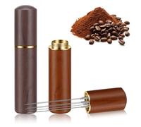 2 aghi per caffè espresso, migliorati con 6 aghi fini, agitatore per caffè espresso, aghi sottili da 0,4 mm, manico in legno e supporto, regalo per baristi, accessori da caffè