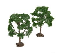 2 alberi modelli, 10 cm, tronco in filo di ferro, colore verde