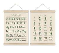 2 Alfabeti Educativi e Poster da Parete con Numeri con Cornice in Legno per la Camera dei Bambini e Decorazioni per la Cameretta dei Bambini Cornice per Appendiabiti in Legno Facile da Appendere