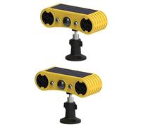 2 allarmi solari con sensore di movimento, impermeabile per esterni con 13 allarmi sonori, doppia luce LED rossa e blu, configurazione wireless per una protezione continua 24/7
