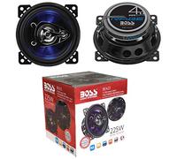 2 altoparlanti compatibile con BOSS AUDIO SYSTEMS BE423 BE 423 coassiali 3 vie da 10,00 cm 100 mm 4" di diametro da 112 watt rms e 225 watt max 4 ohm 90 db con led blu e sospensione in gomma, a coppia
