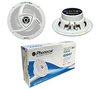 2 altoparlanti PHONOCAR SELECTION 02047 coassiali marini nautici 2 vie 16,50 cm 165 mm 6,5" 35 watt rms 90 watt max impermeabili x barca mare lido gommone, a coppia