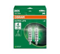 OSRAM ULTRA LIFE - Lampadina alogena per fari H1 - CONFEZIONE DA 2
