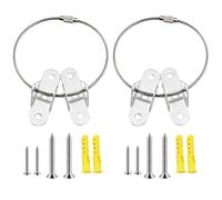 2 ancoraggi per mobili, anti-ribaltamento, cinghie di ancoraggio da parete per armadi, armadi, cassetti, cassettiere, librerie (filo di acciaio con bianco)