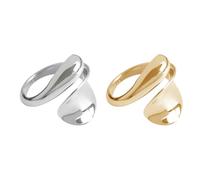 2 Anelli A Goccia Lucidi, Anelli di Apertura Geometrici Personalizzati, Gioielli di Fascia Alta Temperamento, Accessori per Abiti da Sera, Regali di Natale (Oro, Argento).