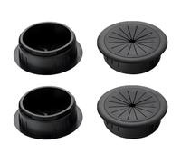 2 Anelli Cavi Da Tavolo A Forma Di Petalo In Plastica ABS Nera Da 50 60 Mm, Copertura Circolare For Foro Di Gestione Dei Cavi(60mm)