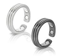 2 anelli magnetici per uomo e donna, per terapia del campo magnetico, 4 magneti ultra forti, anelli magnetici da donna, anelli magnetici da donna per menopausa per un sonno migliore, equilibrio della