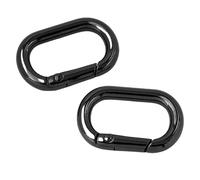 2 anelli ovali multifunzionali fibbie in metallo portachiavi a molla ovali anelli a scatto clip fibbia applausi per borse portachiavi, Nero canna di fucile., 6 points