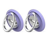 2 anelli per telefono, regolabile a 360°, anello universale per cellulare, anello magnetico per cellulare, supporto per auto, per tutti gli smartphone (viola)