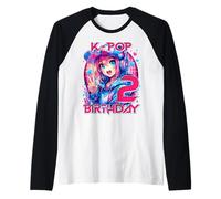 2 Anni 2 ° Compleanno K Pop Kids This Girl Loving K-Pop Maglia con Maniche Raglan