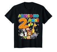 2 Anni Bambino Bambina Animali Leone Elefante Giraffa Zebra Maglietta