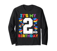 2 Anno Vecchio Blocchi Costruire Maestro Builder 2 ° Compleanno Maglia a Manica