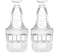2 applicatori trasparenti di Minoxidil bianco con massaggiatori roll-on, contagocce e spazzole per la pulizia, marcature precise per un dosaggio accurato