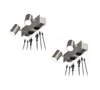 2 applique WAIKA a 2 luci, interruttore cromato, 2 prese USB-C e USB-A, 2