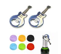 2 apribottiglie per chitarra con 6 tappi per bottiglie di vino, apribottiglie magnetiche per chitarra, apribottiglie per birra portatili, adatti per bottiglie di coca cola, bottiglie di birra