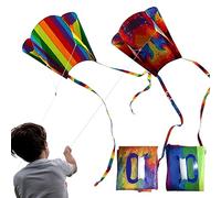 2 aquiloni colorati, drago arcobaleno, aquilone singolo, giocattolo aereo con lunghe code colorate, giocattolo per principianti