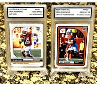 2 ARCH MANNING TEXAS 1ST EVER 2024 Panini GRADED GEM-MT 10 Rookie LOT NIL & AMC