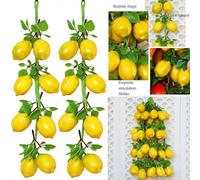 2 Artificiale Limone Cordicelle Modello Giardino Decorazione Muro Frutta Casa