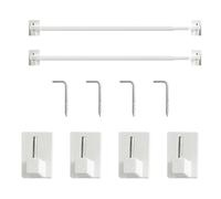 2 asta per tende retrattili, 8 ganci adesivi, 4 chiodi a forma di 7, tenda regolabile, estendibile e a rete retrattile