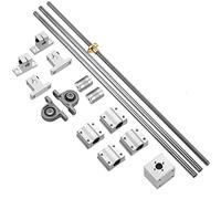 2 aste a movimento lineare da 8 x 150 mm, vite da 8 mm, supporto per asta SK8 e 4 pezzi SCS8UU e 2 blocchetti per cuscini KP08 e 2 giunti flessibili per alberi per stampanti 3D (set da 16, 150 mm)