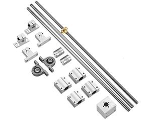 2 aste a movimento lineare da 8 x 150 mm, vite da 8 mm, supporto per asta SK8 e 4 pezzi SCS8UU e 2 blocchetti per cuscini KP08 e 2 giunti flessibili per alberi per stampanti 3D (set da 16, 150 mm)