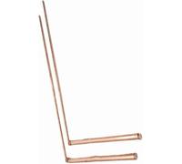 2 aste per rabdomanzia, in rame, al 99,9% in rame, rivelatore di metalli per acqua/tesori/minerali/strumenti di ricerca, lunghezza 30,5 cm (testa singola - perline piatte)