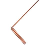 2 aste per rabdomanzia, in rame, al 99,9% in rame, rivelatore di metalli per acqua/tesori/minerali/strumenti di ricerca, lunghezza 30,5 cm (testa singola - perline rotonde)