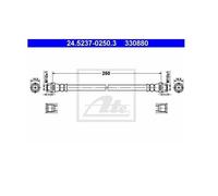 2 ATE Tubi Freno Posteriore per VW Multivan, Transporter