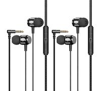 2 Auricolari In-Ear con Filo e Microfono, Cuffie Isolamento Acustico, Jack 3,5 mm, Comfort Estremo e Qualità Sonora Superiore per Musica, Film e Gioco，Prendi in prestito cavi robusti e di alta qualità