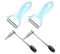 2 Avvolgitori Di Fiori A Spirale In Acciaio Inossidabile, 2 Coltelli Da Cucina, Affettatrice A Spirale Per Patate, Raschietto Per Mele, Utensili Da Cucina Multifunzionali.