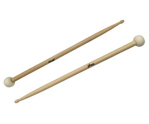 2 Bacchette Mallets Combo Battenti 5A Mallet Feltro 30 mm Acero 39,30 cm Coppia