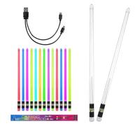 2 bacchette per batteria a LED, 13 colori sfumati, con interruttore per spettacoli sul palco