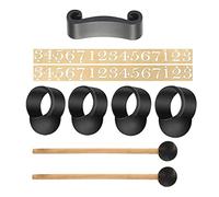 2 bacchette per batteria+supporto per batteria+4 lettini per dita+adesivi accessori per tamburi per lingua, accessori per tamburo in acciaio