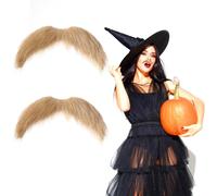 2 baffi da incollare, per cosplay e feste di Halloween (giallo)