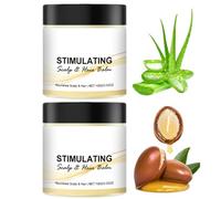 2 balsamo stimolante per cuoio capelluto e capelli, nutre cuoio capelluto e capelli, burro di karitè e burro di mango, rinforza il cuoio capelluto, ciocche più spesse, per dare un aspetto luminoso ai