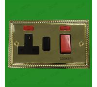 2 Banda, Ottone Georgiano, 13A UK 3 Pin Rete Presa, 45A Fornello Interruttore