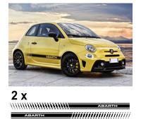 2 Bande Sotto Porta Compatibili FIAT 500 ABARTH Adesivi Stickers
