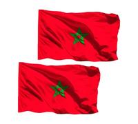 2 bandiere del Marocco da 90 x 150 cm, con passante per asta e (2 x Marocco)
