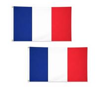 2 bandiere della Francia da 1,5 x 0,9 m con occhielli in ottone in poliestere, bandiera francese per partite di calcio, celebrazione del giorno della Bastiglia, esposizione di casa e giardino