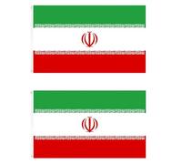 2 bandiere dell'Iran, 90 x 150 cm, in poliestere con 2 anelli in ottone, bandiera sventolata a mano per il giorno nazionale dell'Iran Patriots