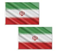 2 bandiere dell'Iran Vecchia Persia, 1,5 x 0,9 m, con occhielli in ottone, bandiera iraniana in poliestere per esposizione culturale, decorazione a tema, decorazione per stanze, bar e giardino