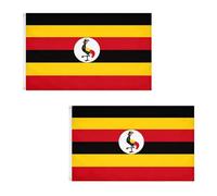 2 bandiere dell'Uganda 1,5 x 0,9 m con occhielli in ottone, bandiera ugandese in poliestere per eventi comunitari, celebrazioni nazionali, esposizione di casa e giardino